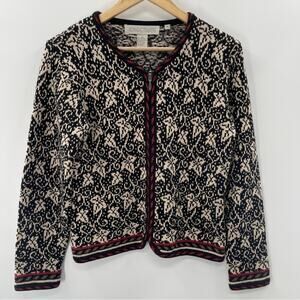 Nomadic Traders Grandmacore Full Zip Ramie Blend Knit Normcore Sweater Medium